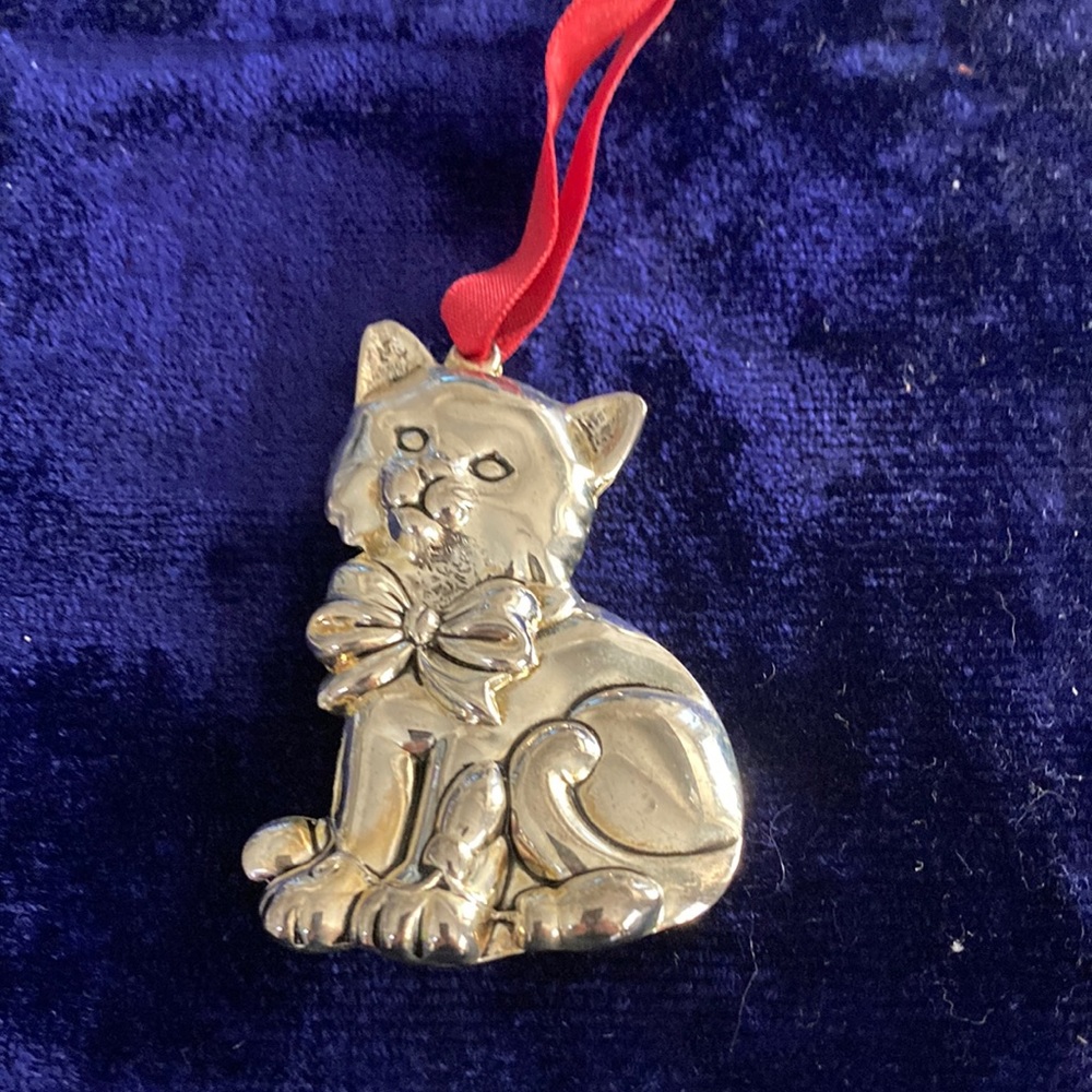 GORHAM SILVER CAT ORNAMENT
